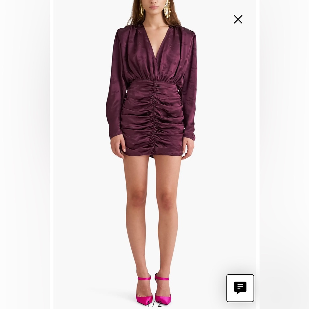 Elegant Purple Ruched Dress